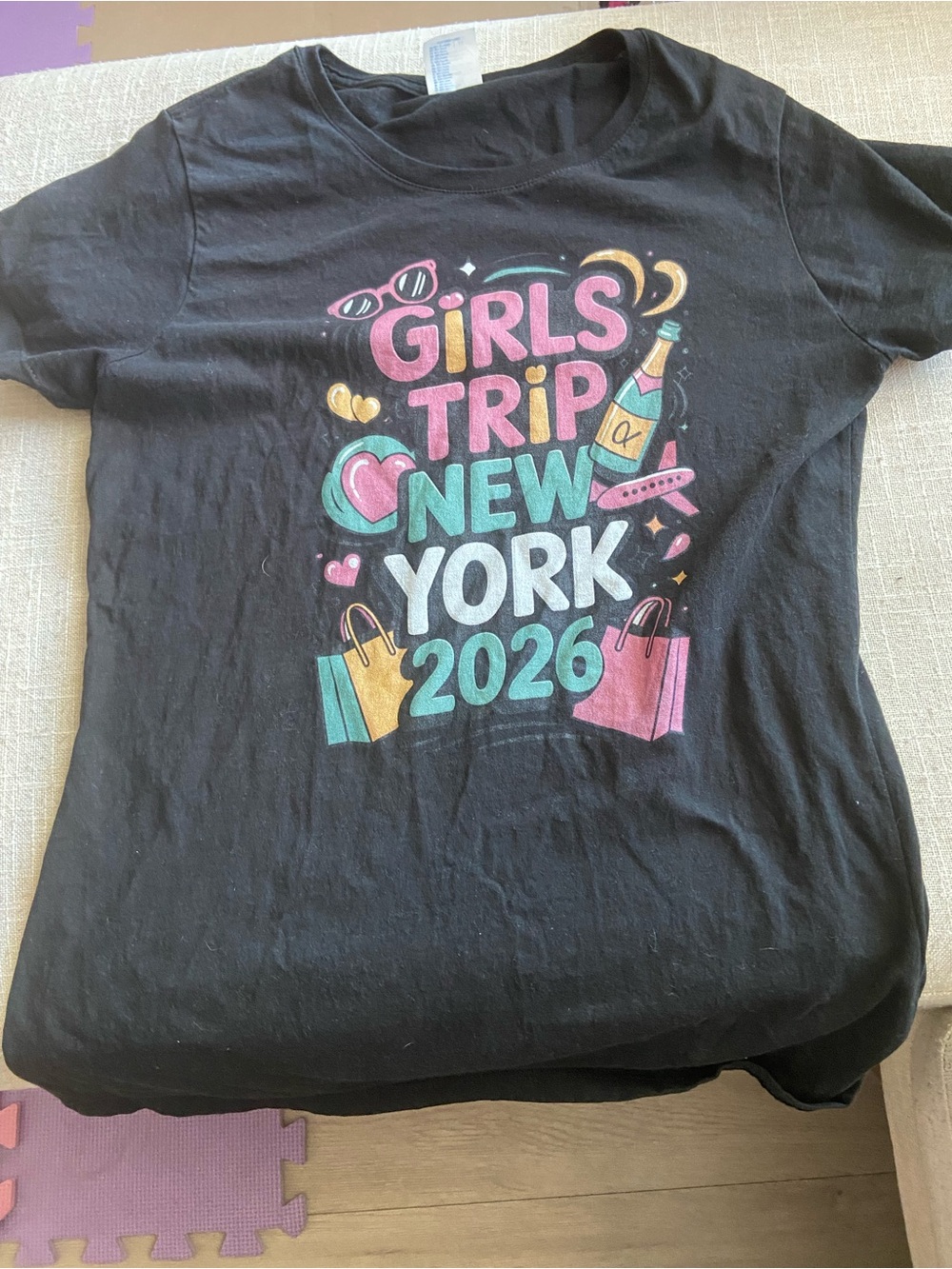 Girls Trip New York 2026 Graphic Tee - Black